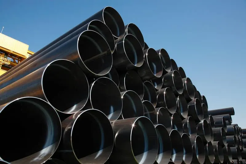 Stack of pipes at Mannesmann Line Pipe