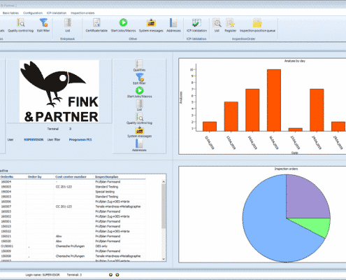 LIMS Software - starting page screenshot - Information on existing analyses and orders