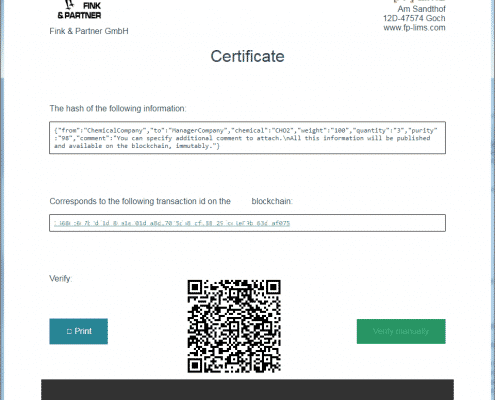 2 Fertig ist das sichere Zertifikat auf unserer Website und bereits in der Blockchain gespeichert - Sicheres Zertifikat